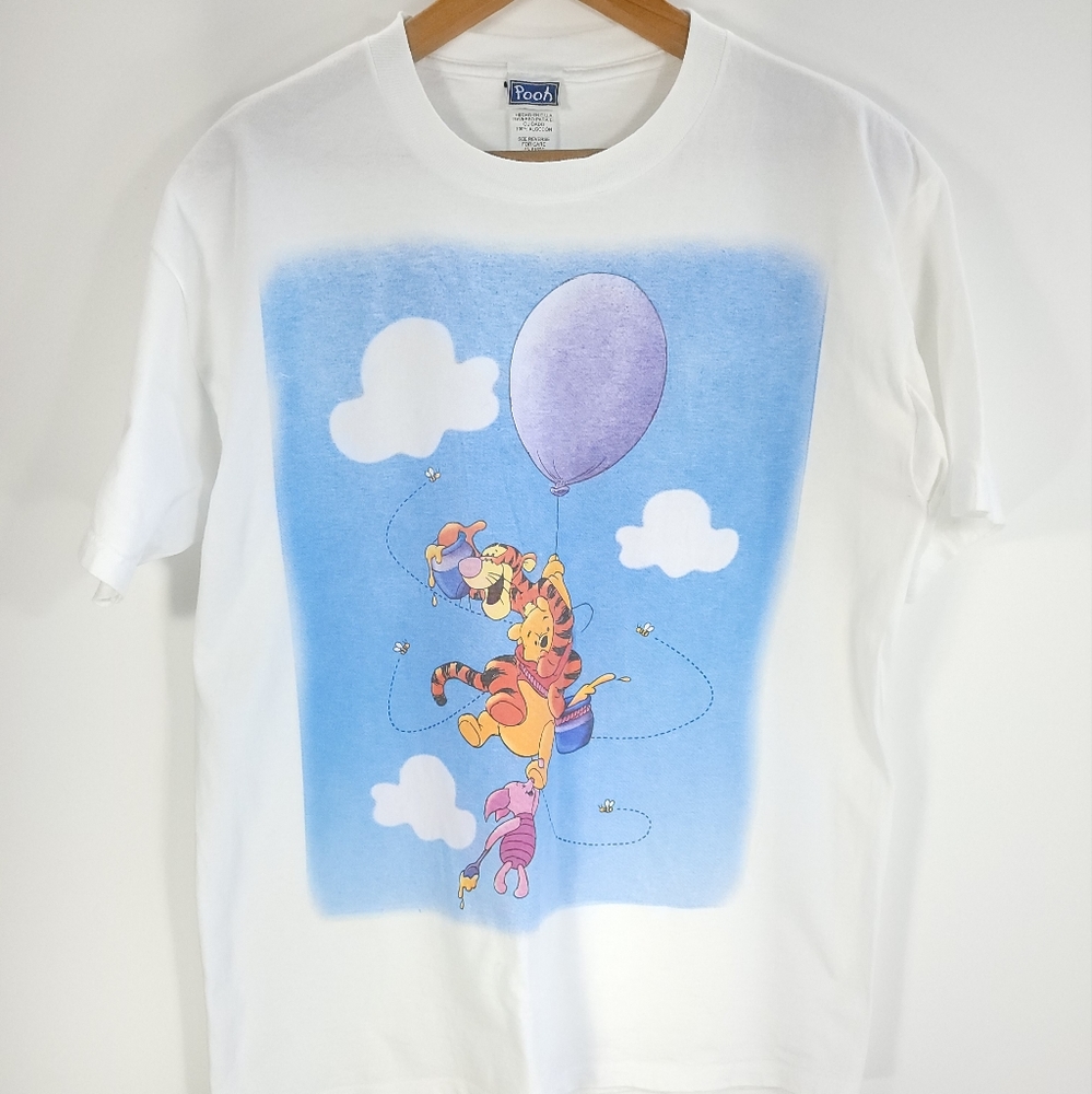 Winnie the Pooh Tigger Piglet Graphic T-Shirt Women's Large White Disney Brazos